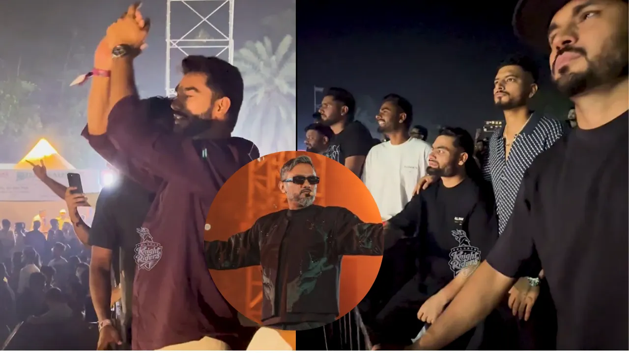 KKR players at Yo Yo Honey Singh contest